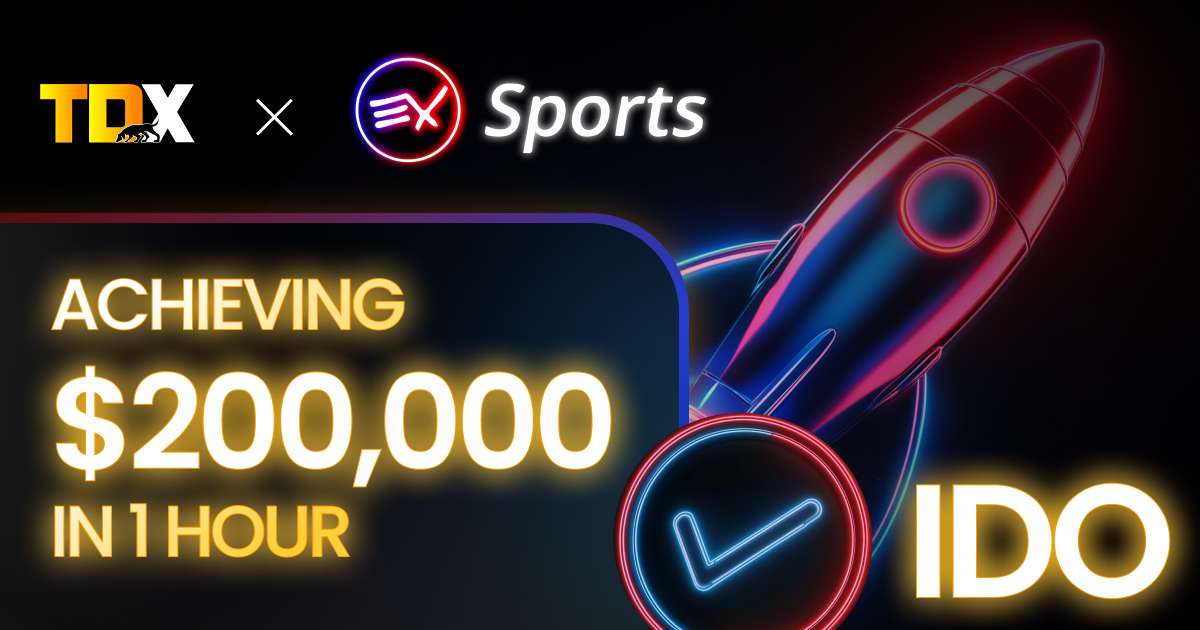 EX-Sports IDO on TDX achieving $200,000 in 1 Hour 1 ex sports ido